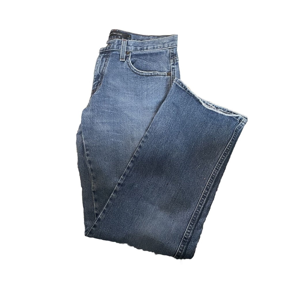 Calvin Klein Straight Fit Jean, Deep Blue, Size 6